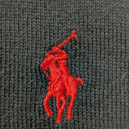 Pull Polo Ralph Lauren noir col V logo rouge Pima Cotton taille XXL