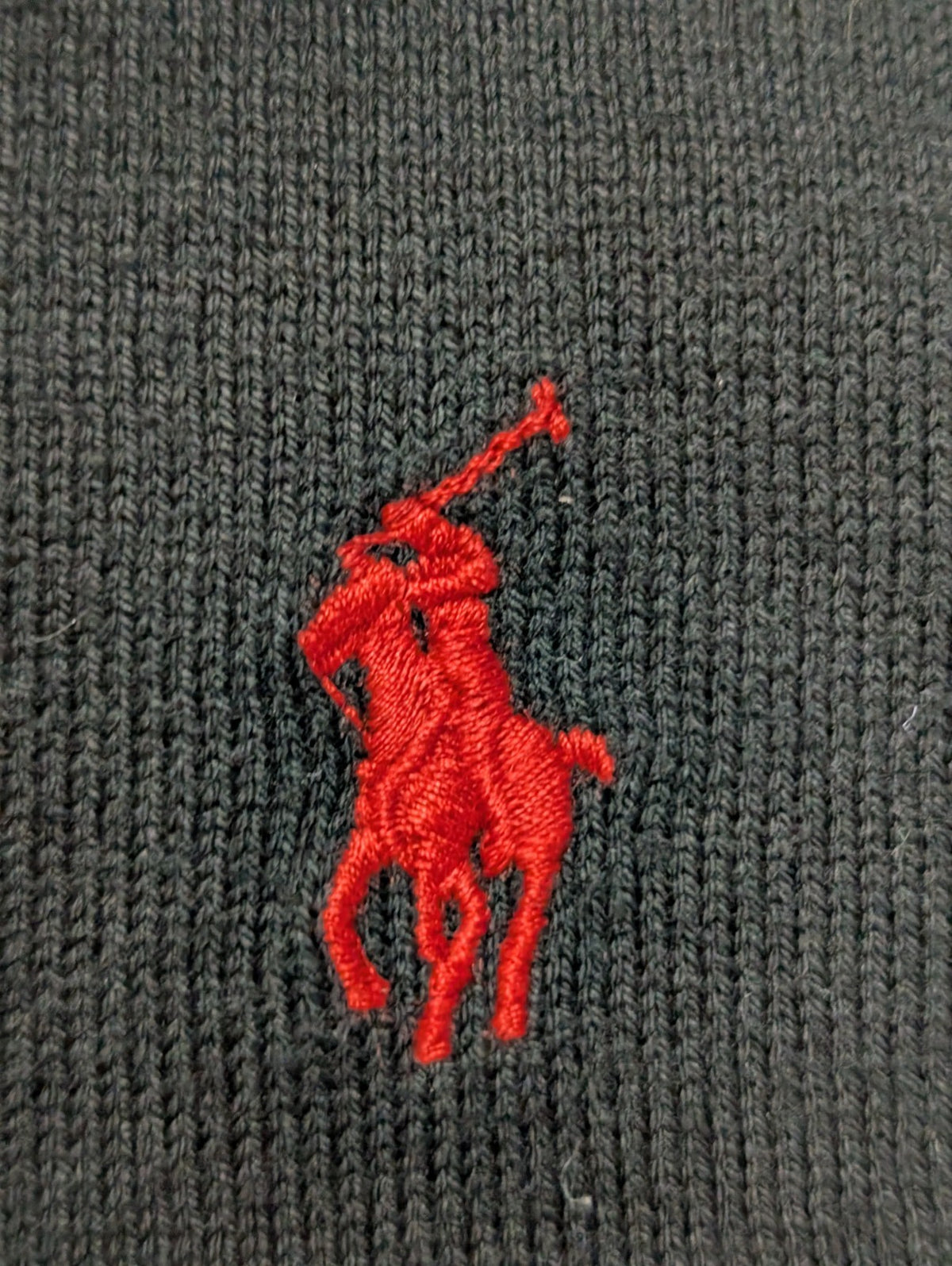 Pull Polo Ralph Lauren noir col V logo rouge Pima Cotton taille XXL