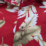 Chemise Hawaïenne Rouge - Motif Feuillage Tropical - Taille L/XL