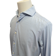 Chemise Massimo Dutti Easy Iron bleu rayures manches longues M L