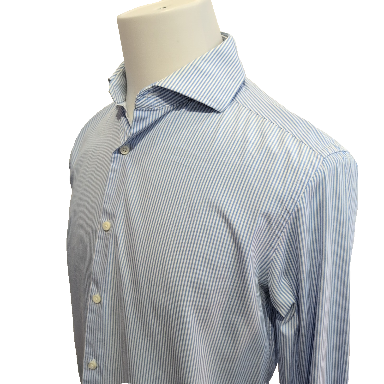 Chemise Massimo Dutti Easy Iron bleu rayures manches longues M L