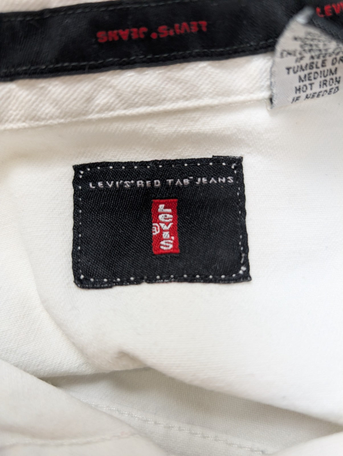Chemise LEVI'S Jean Denim Blanc Manches Longues Red Tab - Taille L