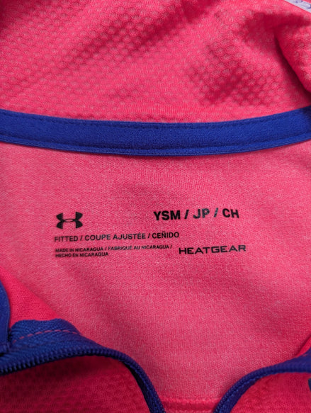 Haut Technique Under Armour HeatGear Rose Fluo Enfant XS