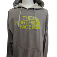The North Face Sweat à Capuche Gris - Logo Jaune Motif Camouflage - Taille L