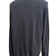 Pull L.L. BEAN Col Zippé Bleu Marine Coton Cachemire Manches Longues Taille XL