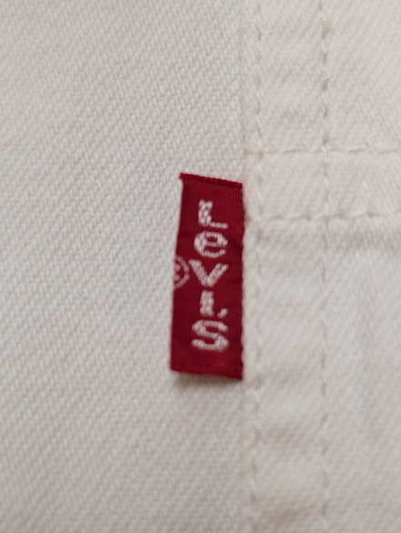 CHEMISE LEVI'S Jean Blanc Denim XL TG Homme Vintage 2 Poches Coton