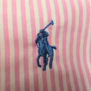 Chemise Ralph Lauren Taille XXL Custom Fit Rose Rayures Coton Logo Bleu