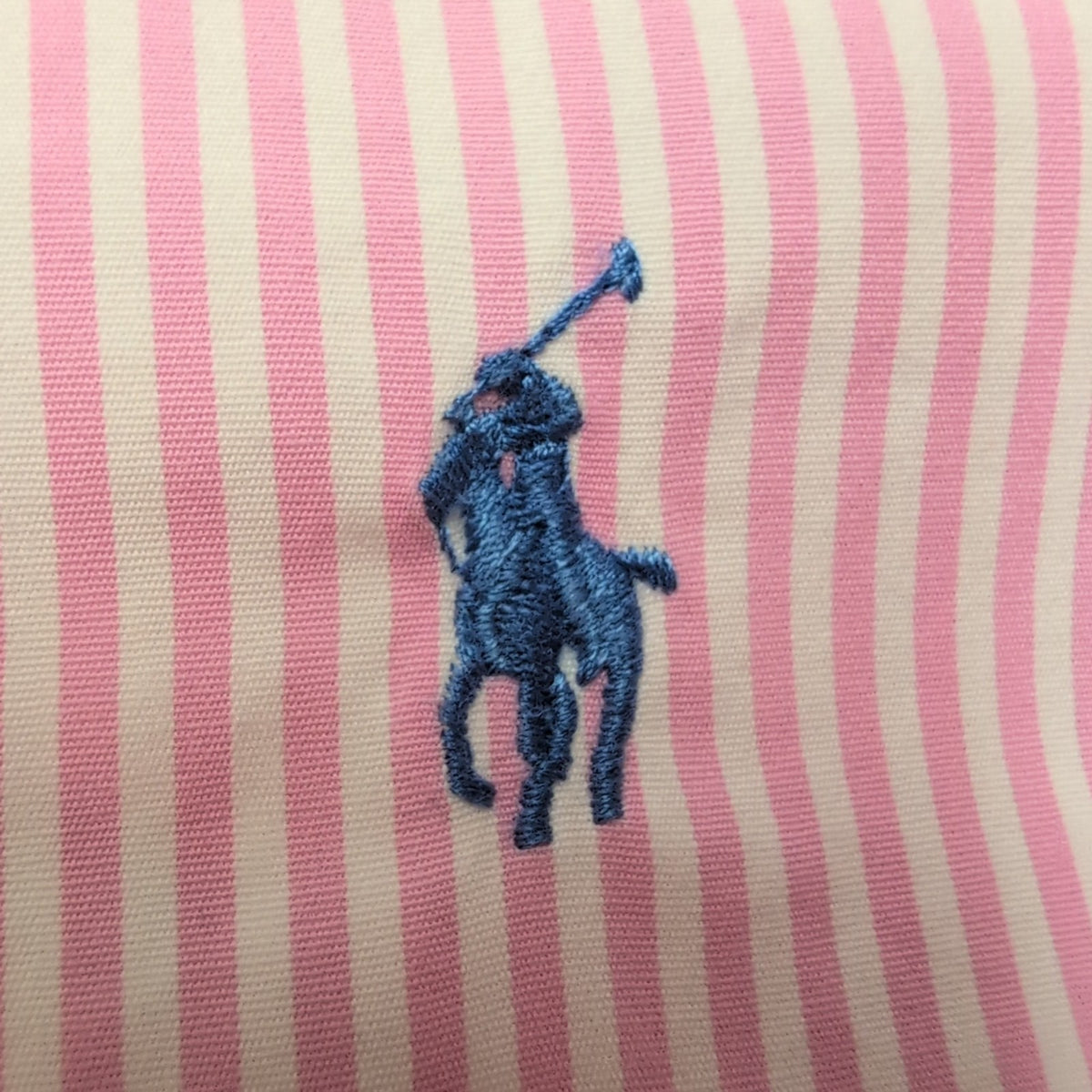 Chemise Ralph Lauren Taille XXL Custom Fit Rose Rayures Coton Logo Bleu