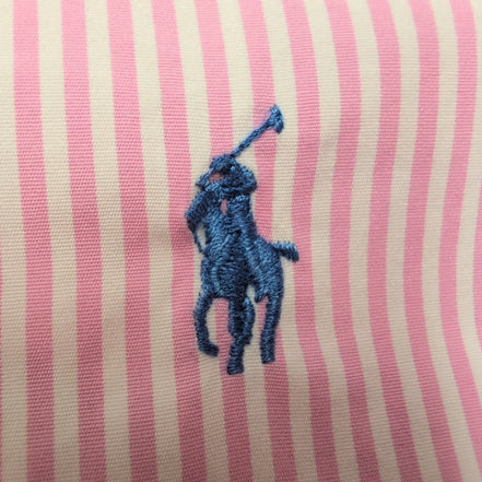 Chemise Ralph Lauren Taille XXL Custom Fit Rose Rayures Coton Logo Bleu