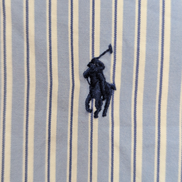 Chemise Ralph Lauren Classic Fit L Bleu Clair Rayures Logo Bleu Marine