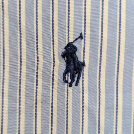 Chemise Ralph Lauren Classic Fit L Bleu Clair Rayures Logo Bleu Marine