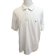 Polo Ralph Lauren Homme XL Blanc Logo Bleu Marine Polo Manches Courtes