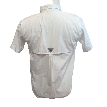 Chemise COLUMBIA PFG Enfant L Blanche Manches Courtes Technique 4 Poches