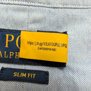 Chemise Polo Ralph Lauren L Bleue Unie Logo Marron Manches Courtes QR Code