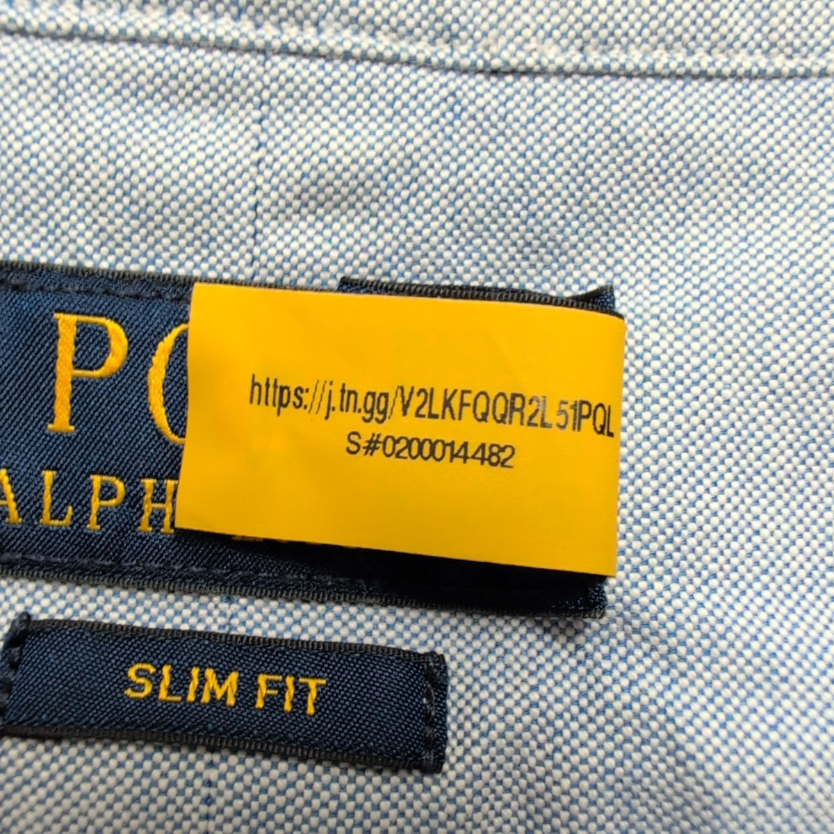 Chemise Polo Ralph Lauren L Bleue Unie Logo Marron Manches Courtes QR Code