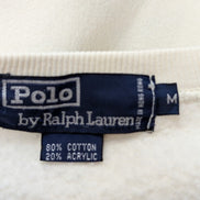 Pull Sweat Polo Ralph Lauren M blanc logo bleu brodé Made in Hong Kong
