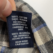 🌲 CHEMISE FLANELLE CHAPS L (G) À CARREAUX NOIR GRIS BLEU LOGO BRODÉ
