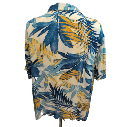 Chemise Hawaïenne Manches Courtes Old Navy Viscose Feuillage XL