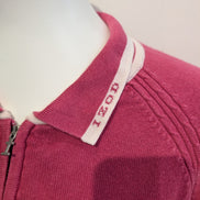 Pull Izod Rose Col Montant Zippé Stretch Coton Taille L