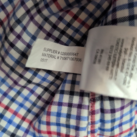 Chemise Ralph Lauren M Carreaux Bleu Rouge Logo Bleu Marine manches longues