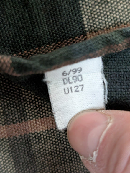 L.L. Bean Chamois Flanelle Coudes Réparés Vert Marron L USURE VINTAGE | 325S