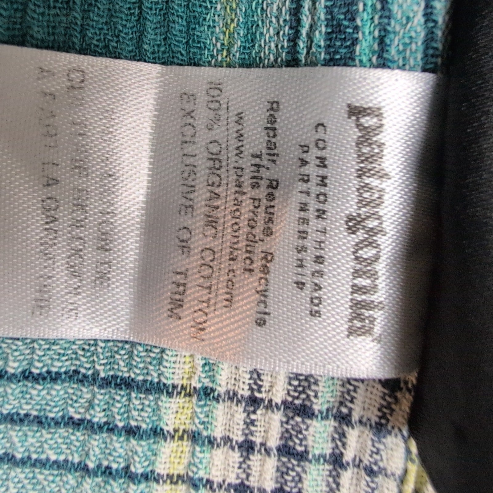 Chemise Patagonia XL Vert Carreaux Manches Courtes Coton Bio