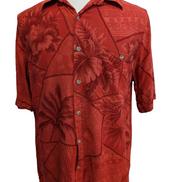 Chemise Hawaïenne Croft & Barrow 100% Rayonne - Rouge Foncé - Taille M