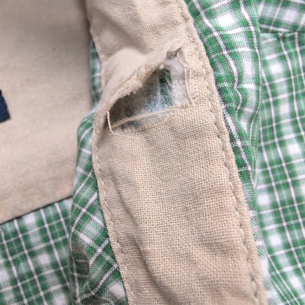 Chemise Wrangler Manche Courte Verte Carreaux Taille M Une Poche