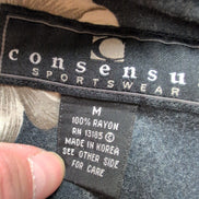 Chemise Hawaïenne Manches Courtes Consensus Rayonne Cocktail Noir M