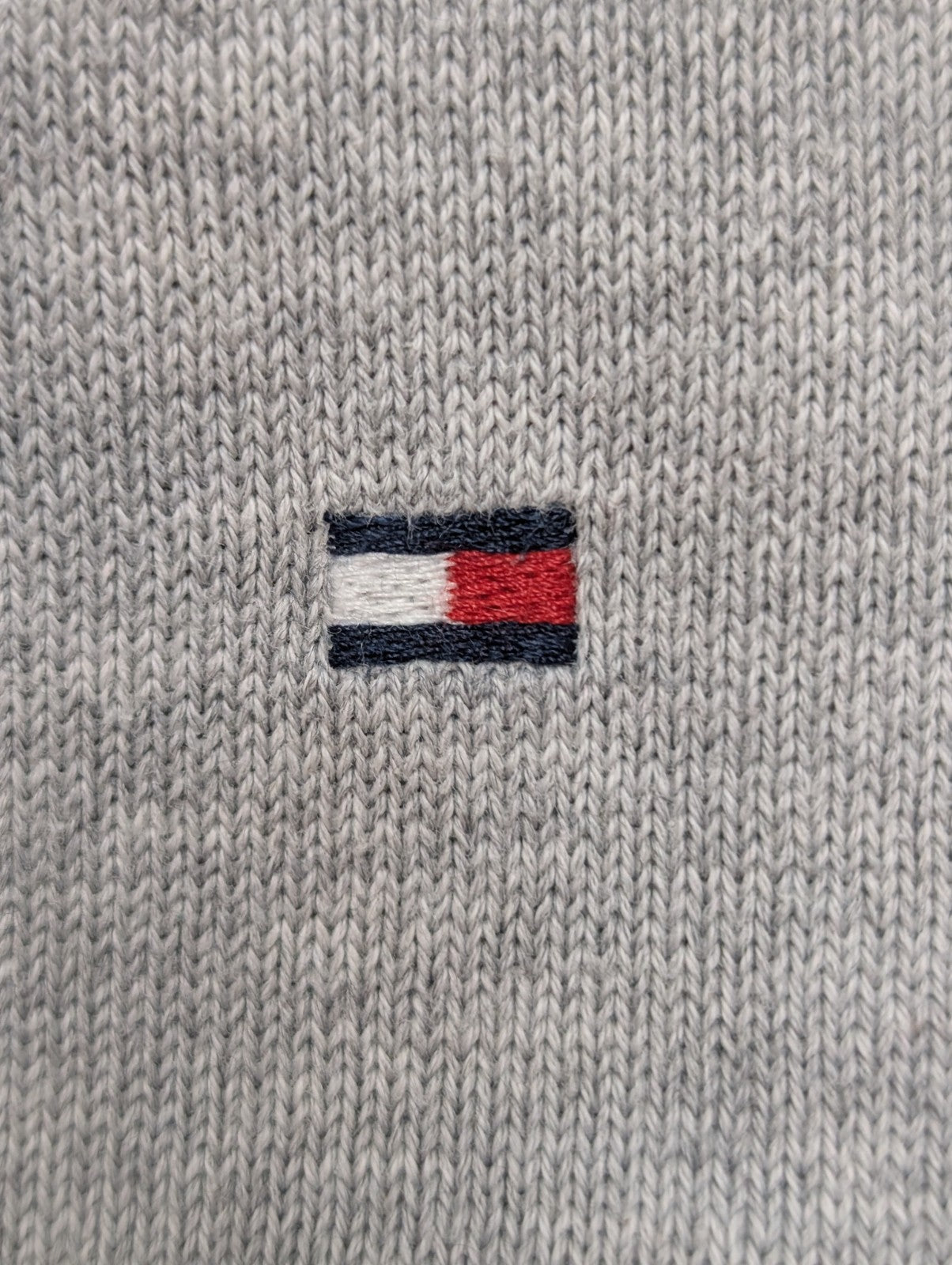 Pull Fin Tommy Hilfiger Gris Chiné Col Rond - Taille S