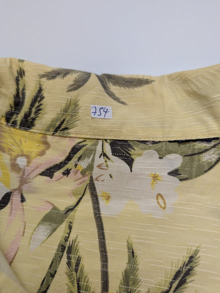 Chemise Hawaïenne Motif Fleurs et Cocotiers - Taille L
