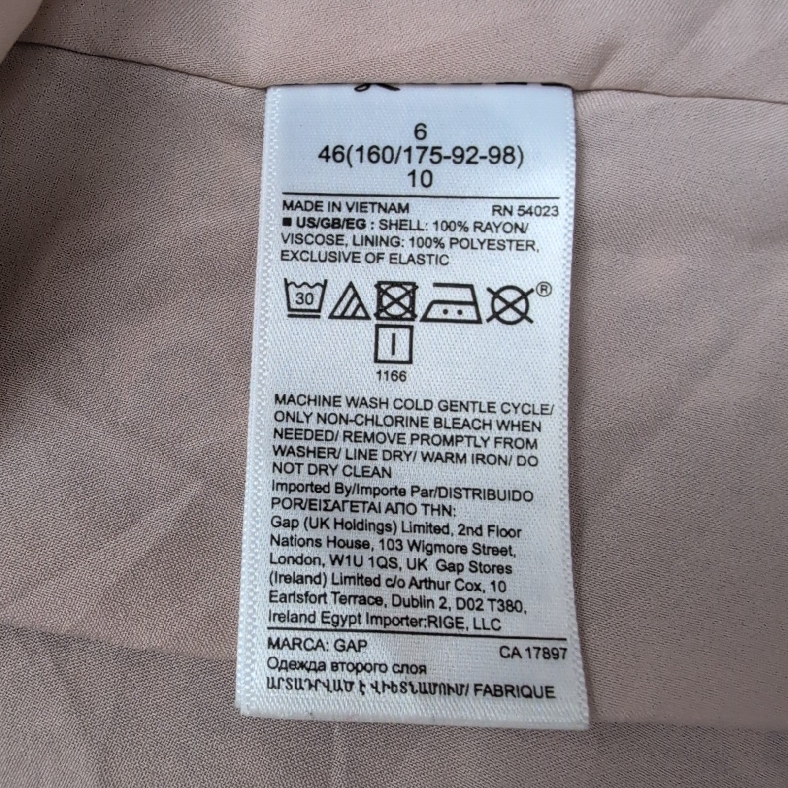 Robe GAP XS Rose Motif Cœurs Bretelles Réglables Viscose Doublée