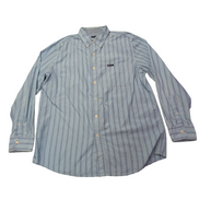 Chemise Chaps bleue à rayures taille L #46e