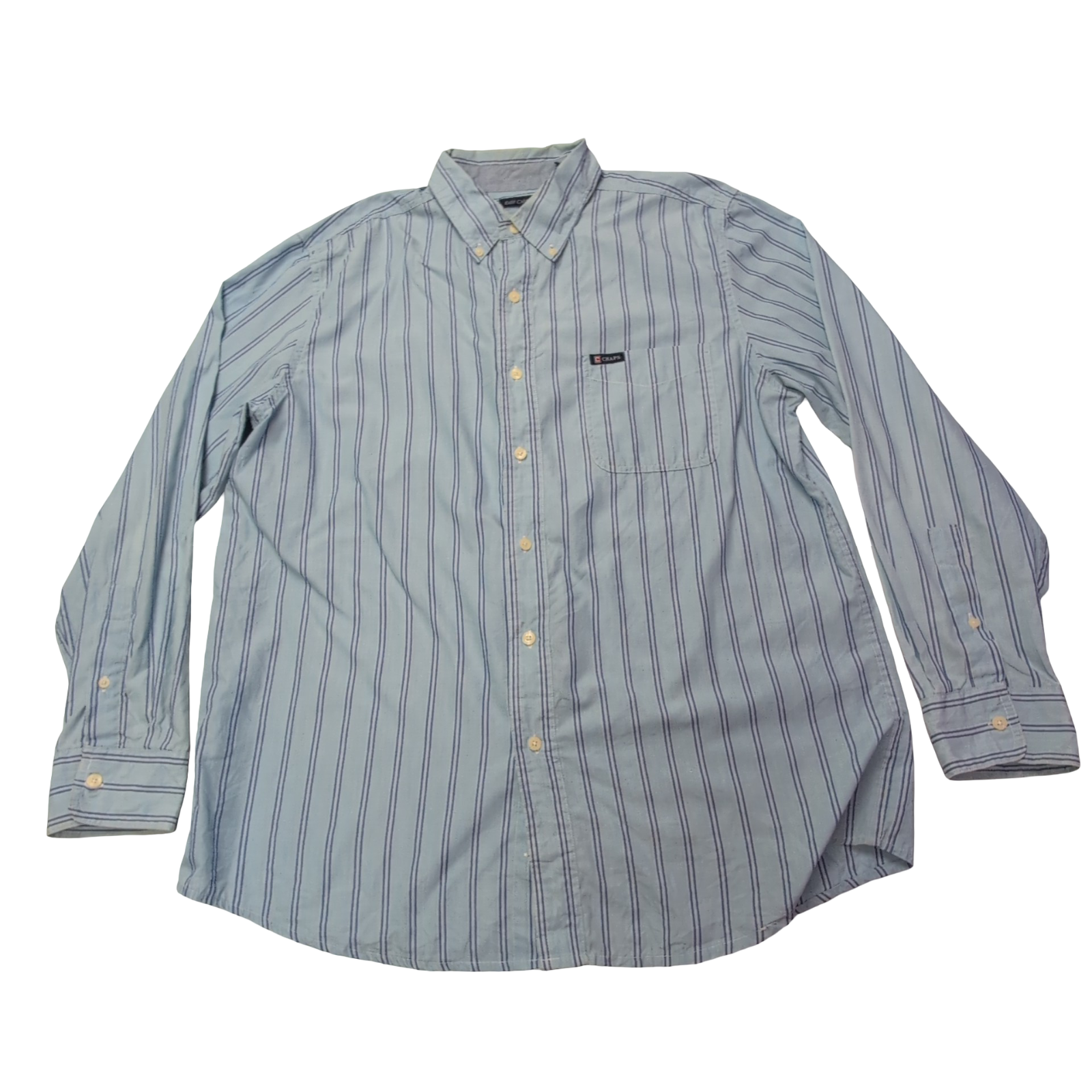 Chemise Chaps bleue à rayures taille L #46e