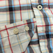 Chemise Nautica M Carreaux Bleu Gris Rouge Coton Manches Courtes