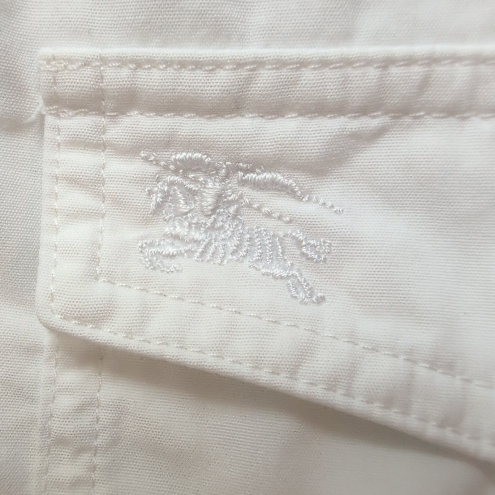 Chemise Burberry Brit M Blanche Manches Courtes Logo Brodé Vintage Coton