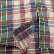 Chemise manches courtes Dockers bleu vert rouge blanc à carreaux taille M #186ms