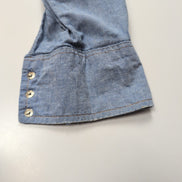 Chemise Wrangler Edge Western M Bleu Jean Coton Boutons Pression Usée