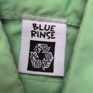 Chemise Blue Rinse Rework M Années 70 Crop Top Col Pointe Manches Courtes