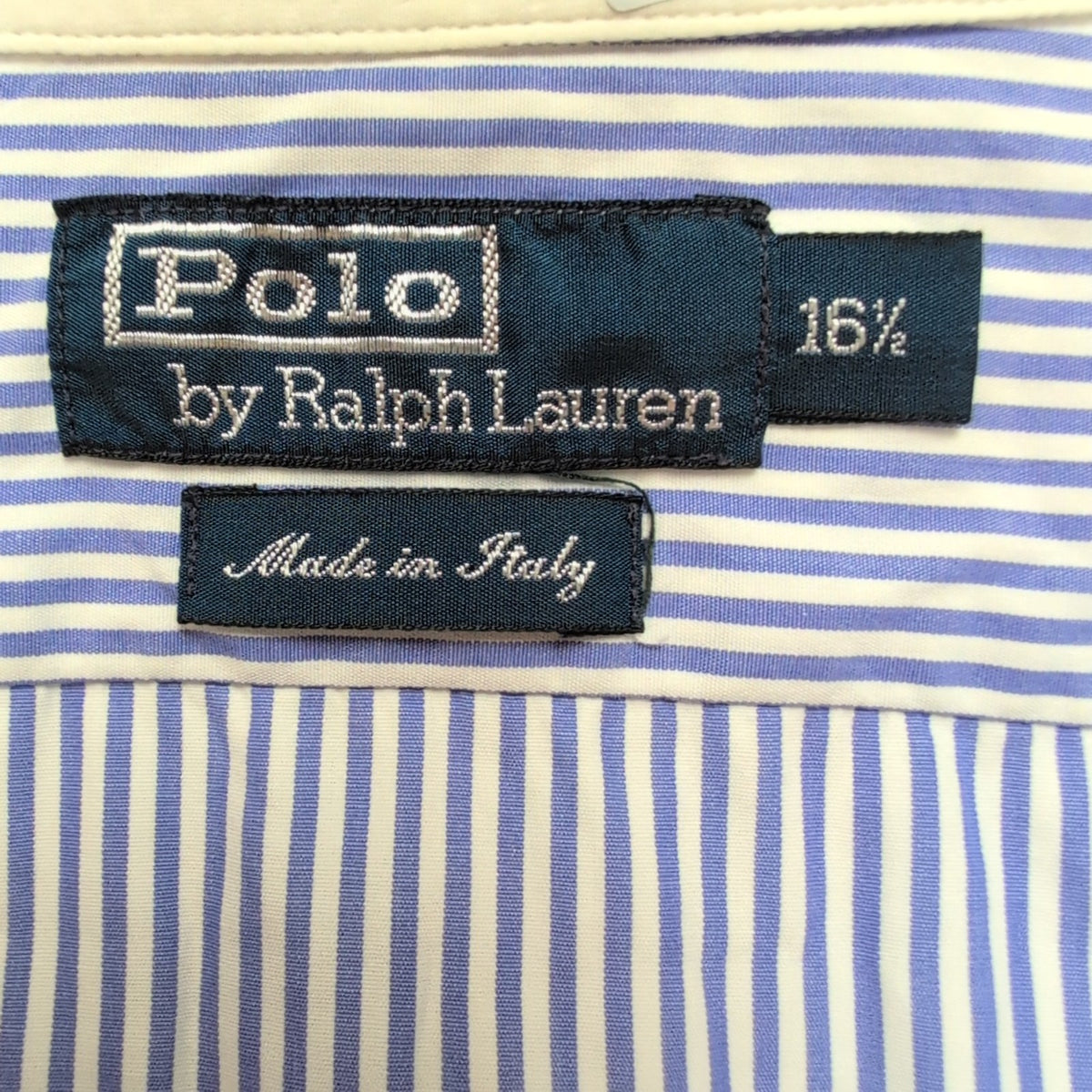 Chemise Polo Ralph Lauren Made Italy L XL Rayures Lilas Vintage manches longues