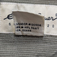 Chemise EDDIE BAUER T.L Velours Quadrillé Kaki 100% Coton Vintage