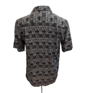 Chemise Hawaïenne Batik Bay Taille S Gris Noir Géométrique 100% Soie
