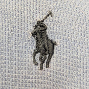 T-shirt Polo Ralph Lauren XL bleu ciel col V coton épais logo brodé