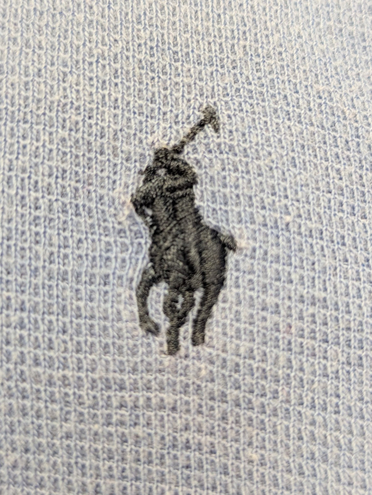 T-shirt Polo Ralph Lauren XL bleu ciel col V coton épais logo brodé