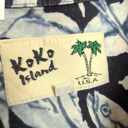 Chemise Hawaïenne KOKO Island Coton Bleu Espadon Made in USA L