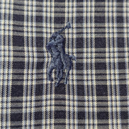 Chemise Polo Ralph Lauren Shirt L XL Carreaux Bleu Marine Button Down Logo