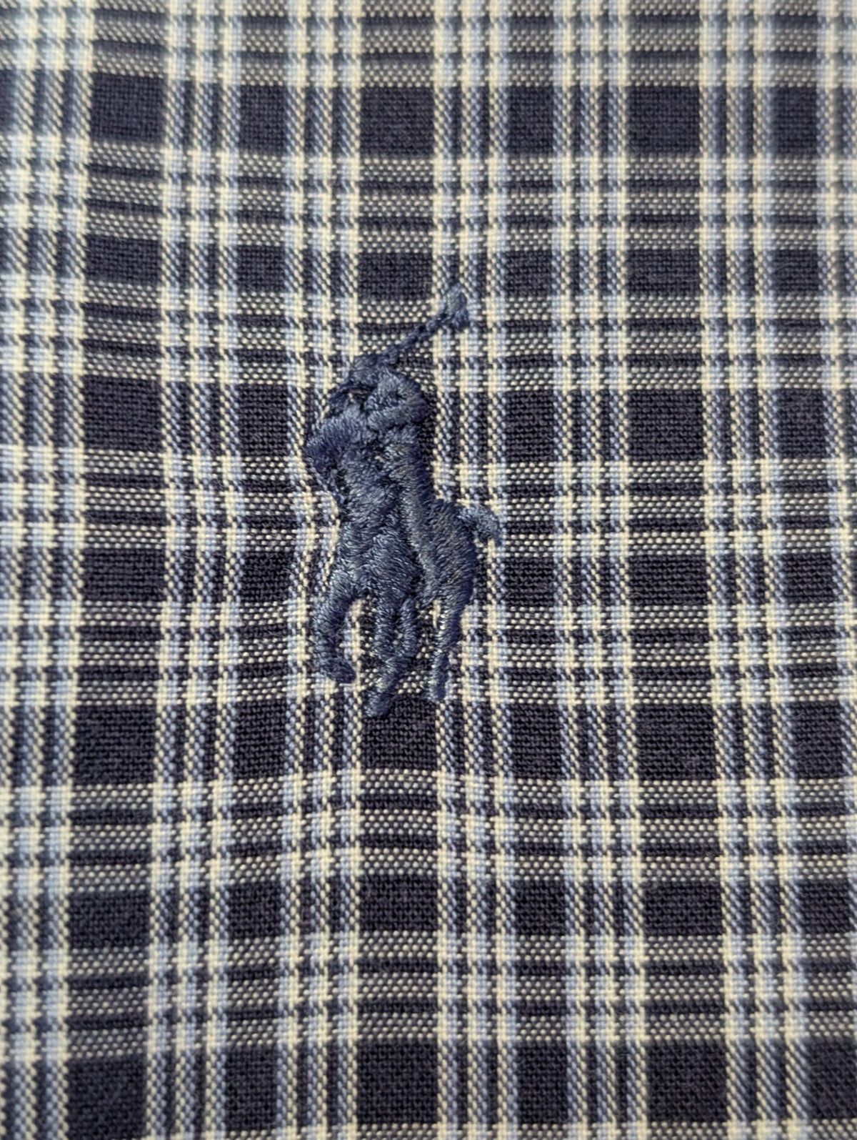 Chemise Polo Ralph Lauren Shirt L XL Carreaux Bleu Marine Button Down Logo