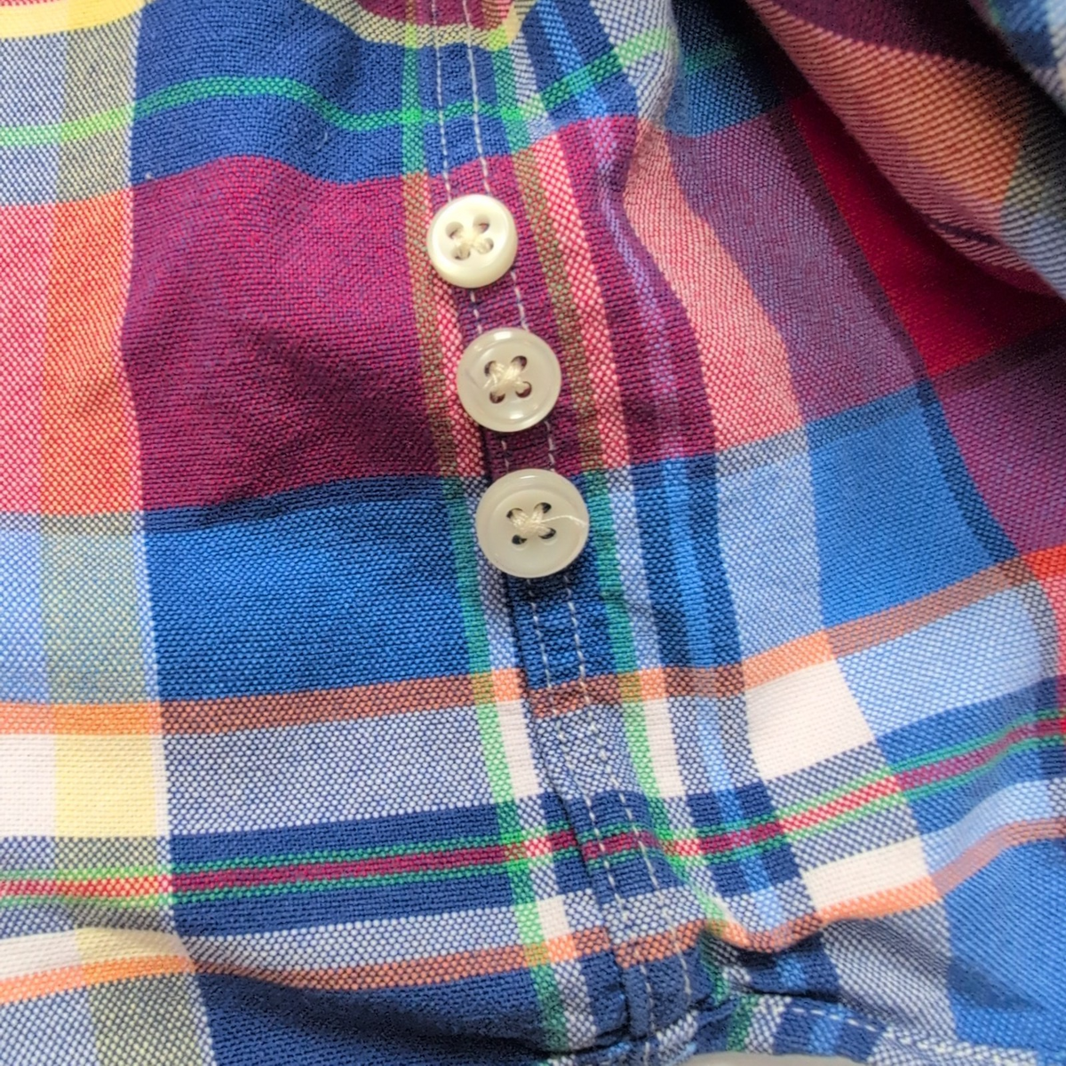 Chemise Ralph Lauren M Oxford Rouge Bleu Vert Carreaux Coton Logo Marron