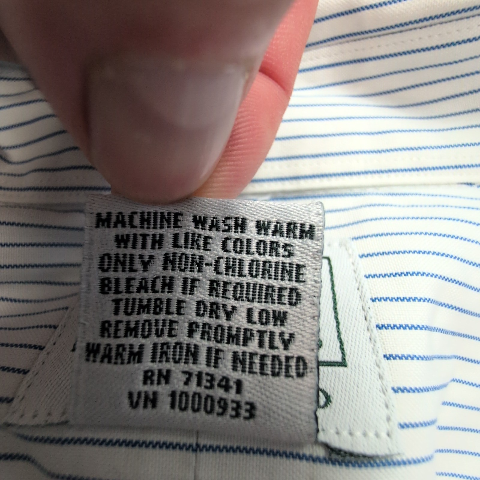Chemise L.L. Bean rayée bleu manches longues homme taille L
