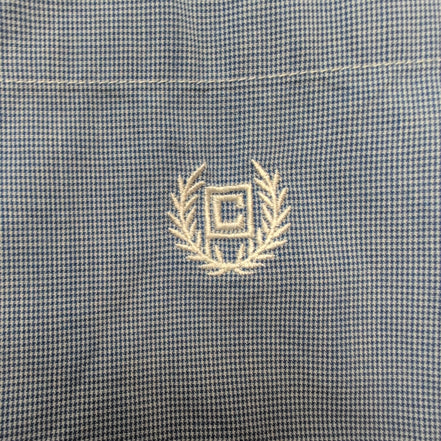 Chemise CHAPS bleue unie 1 poche manches courtes taille L homme